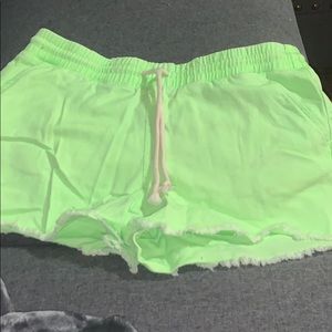 Neon green jean Shorts